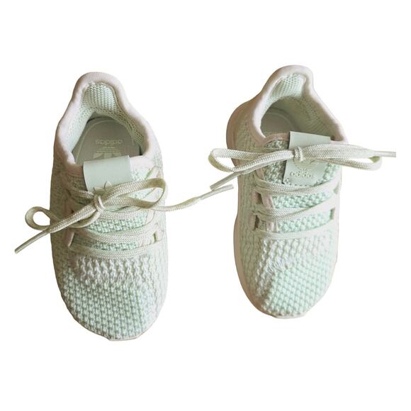 Adidas Tubular Ortholite Youth Size 9K Sea foam Green Knit Lace Up Shoes Size 5K - Picture 2 of 11